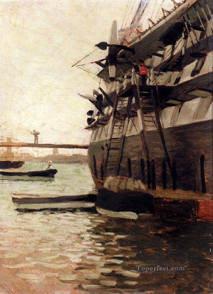 The Hull Of A Battle Ship James Jacques Joseph Tissot Oil Paintings